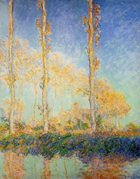秋の 3 本のポプラの木 クロード・モネの風景 Oil Paintings